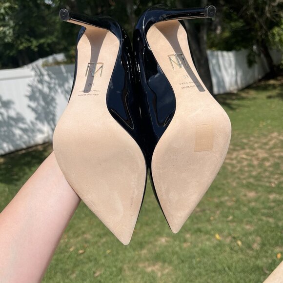 Tamara Mellon Black Patent Leather Pointy Toe 4” Stiletto Heels - Picture 6 of 6